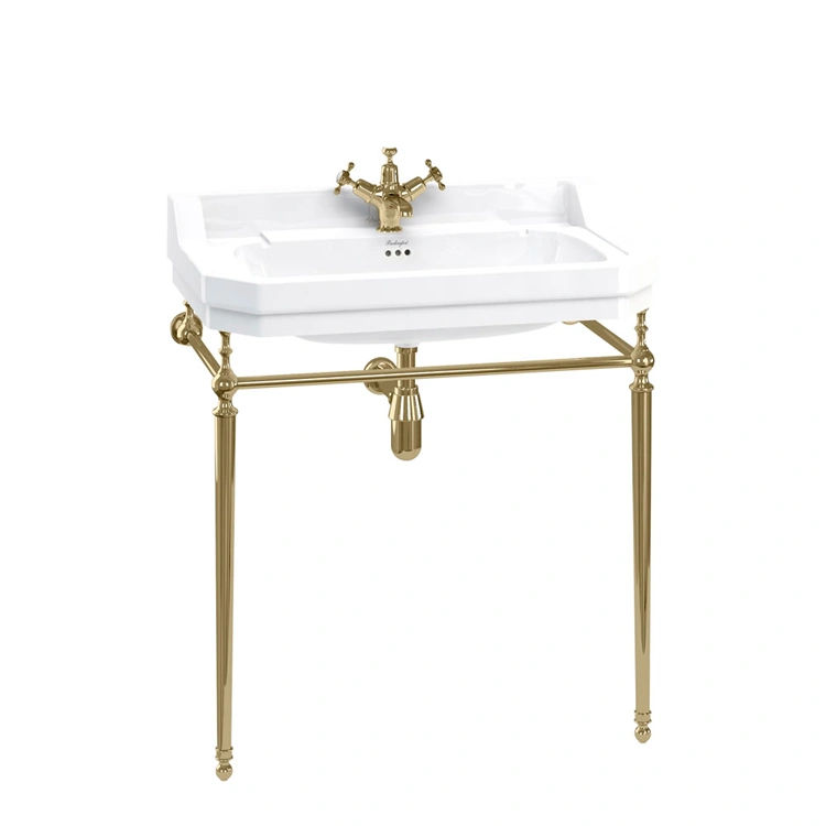 Burlington Edwardian 800 Basin & Gold Washstand | Sanctuary Bathrooms added by Maggie Meimaridi
