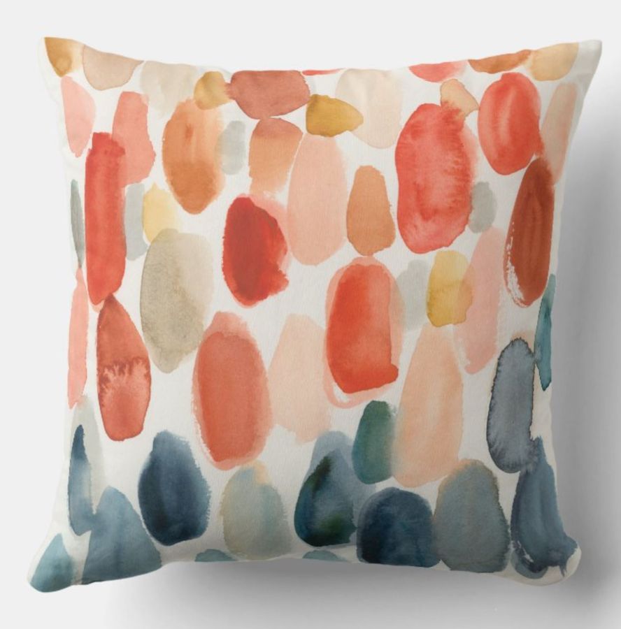 Citrus Season - Coral and Blue Stones Throw Pillow | Zazzle added by Janae Sullivan