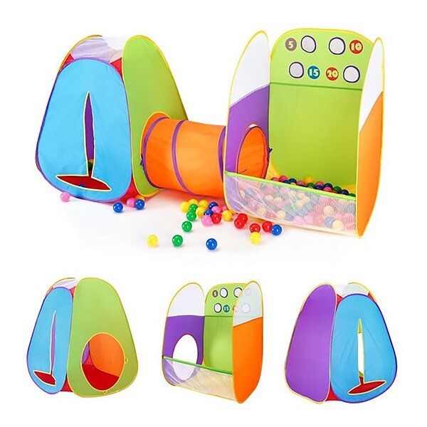Kids Tent 6.5' x 2.3' Indoor/Outdoor Polyester Pop-Up Play Tunnel with Carrying Bag added by Spoak Member