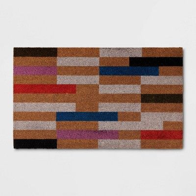 1'6"x2'6" Bright Broken Stripe Rectangular Outdoor Door Mat Multicolor - Threshold™ added by Kira Byler