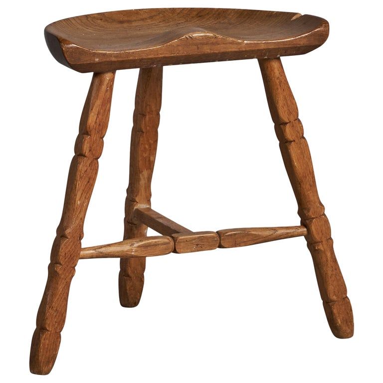 Danish Designer, Stool, Oak, Denmark, 1950s added by jane campbell rahmberg