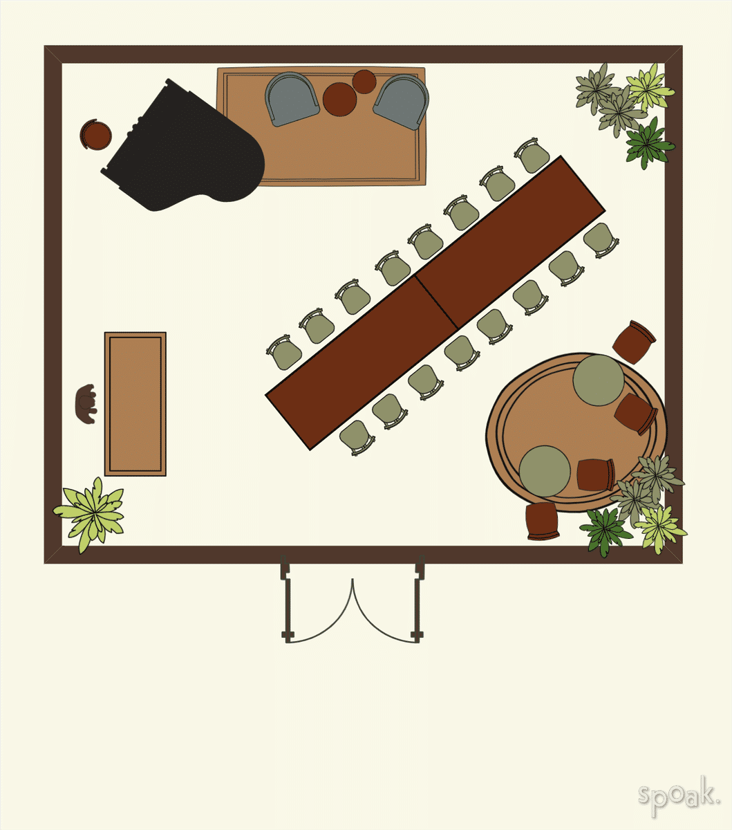 Living + Dining Room Floor Plan designed by Caroline Benoudiz