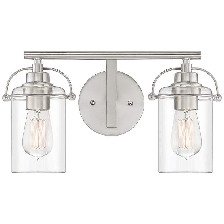 Quoizel Emerson 8 3/4" High Brushed Nickel 2-Light Wall Sconce - #70E19 | Lamps Plus added by Cheyenne Labott
