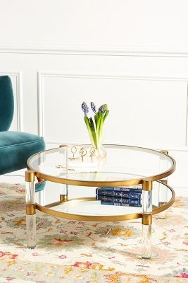 Oscarine Lucite Round Mirrored Coffee Table added by Stephanie Sutton