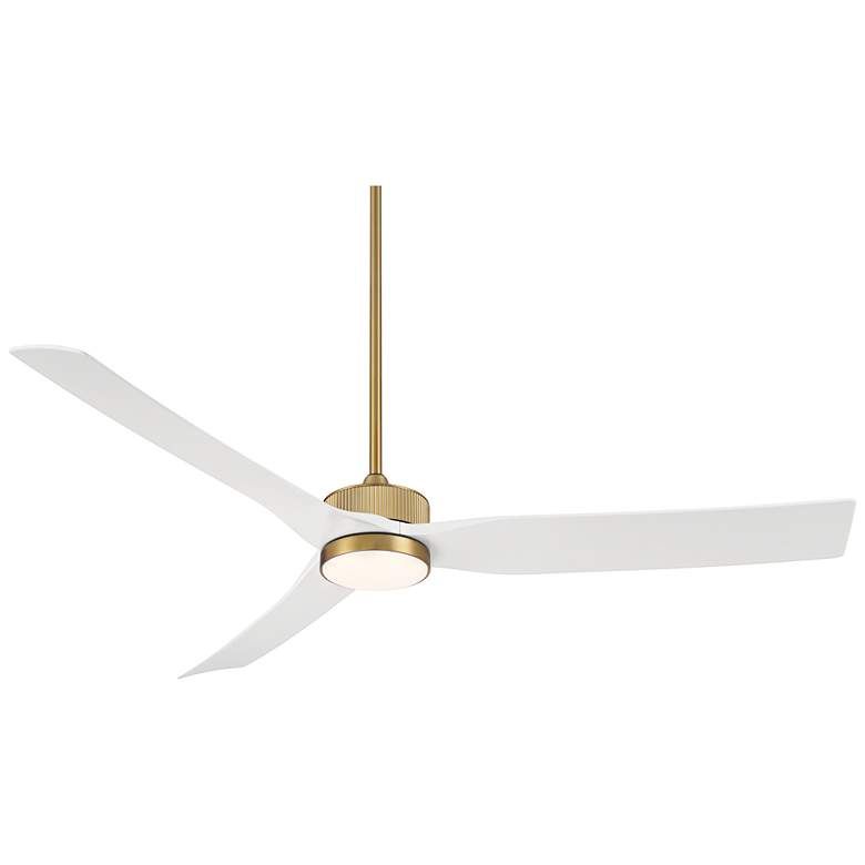 60" Casa Vieja Montage Soft Brass LED Damp Rated Fan with Remote added by Jayme Weaver