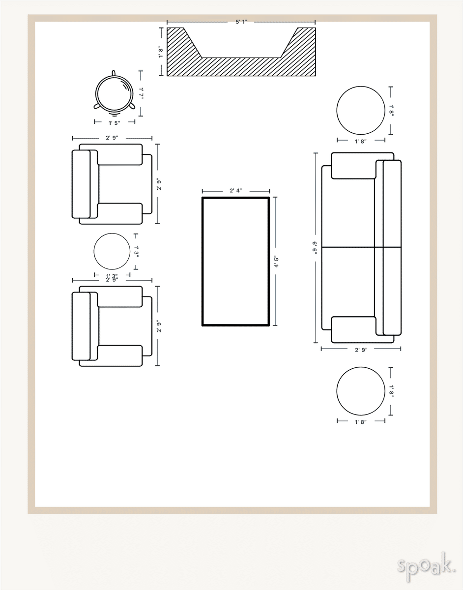 Living Room Floor Plan designed by Lindsay Broadbent