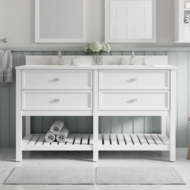 Canterbury 60-in White Undermount Double Sink Bathroom Vanity added by Katy Aldridge