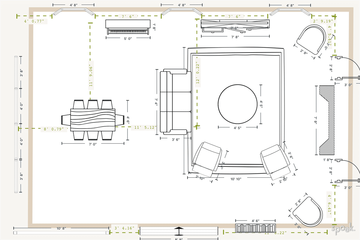 Living Room Layout designed by Marah Marshall