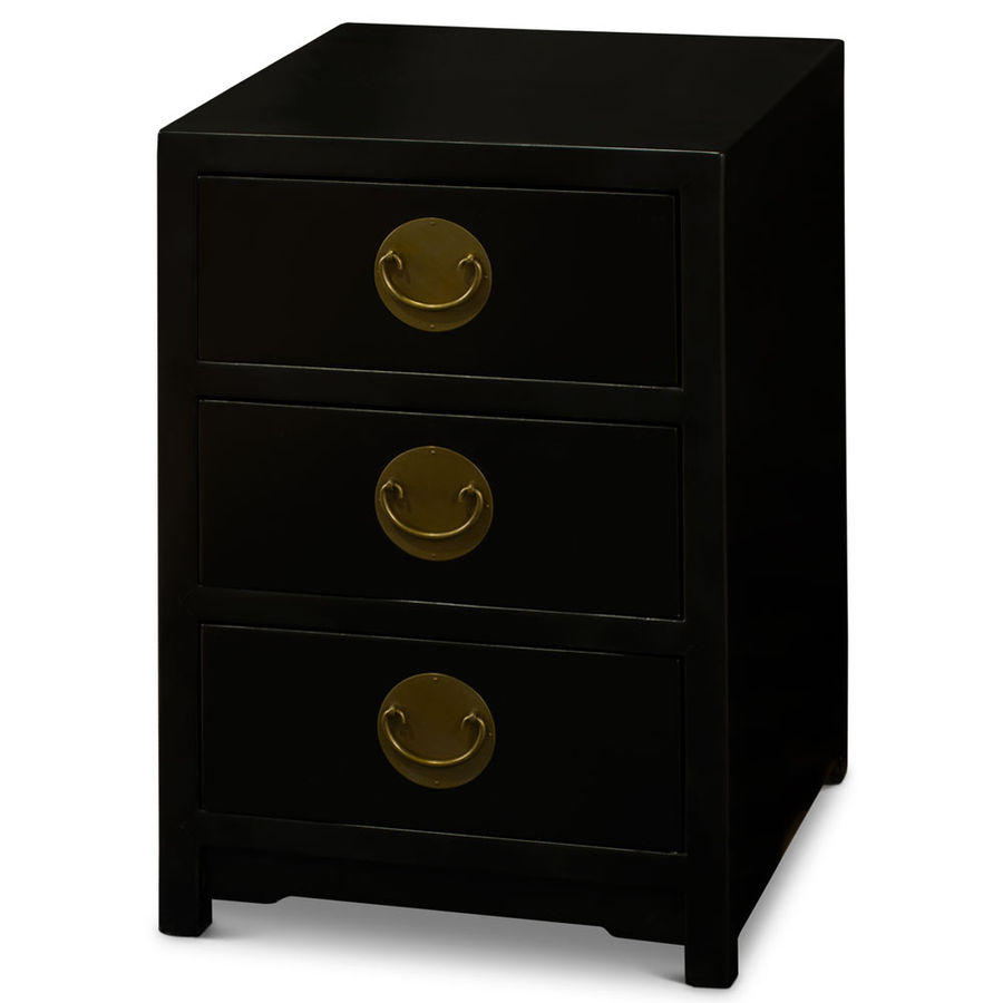Matte Black Petitie elmwood chinese chest of drawers added by Lena Loo