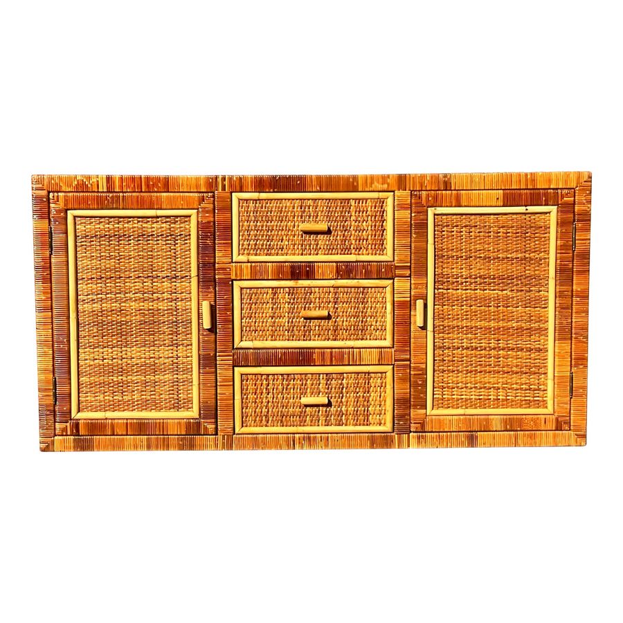 Vintage Coastal Wrapped Rattan Credenza added by Blaire Gremillion