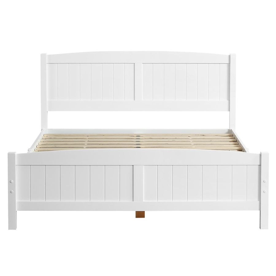 Zimtown Queen Bed Frame,Solid Pine Wood Kids Twin Platform Bed Frame, Bedroom Queen Bed with Headboard for Adults, White - Walmart.com added by Annika Schneider