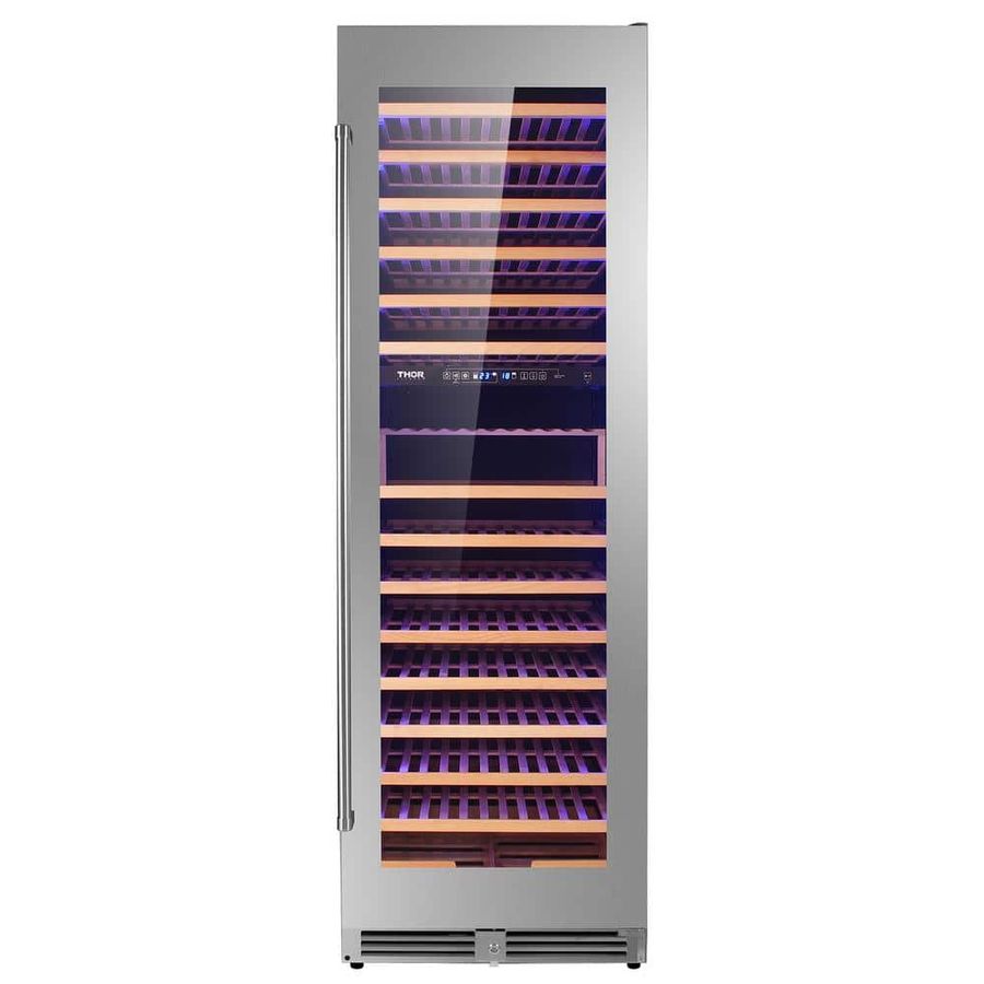 Thor Kitchen 24 in. 162-Bottle Dual Zone Freestanding Wine Cooler TWC2403DI - The Home Depot added by Sarah Parolski