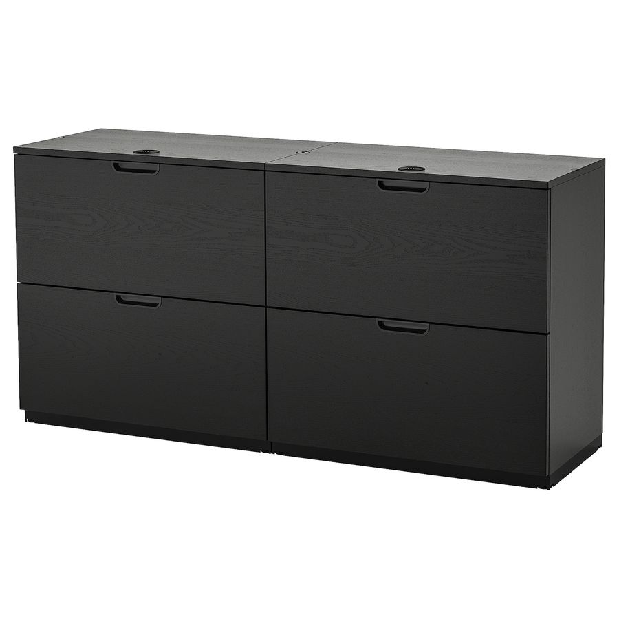 GALANT Storage combination with filing, black stained ash veneer, 63x31 1/2" - IKEA added by Spoak Member