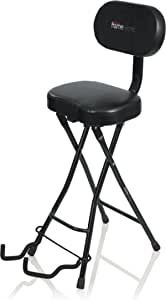 Gator Frameworks Guitar Seat with Padded Cushion, Ergonomic Backrest and Fold Out Guitar Stand; Holds both Acoustic and Electric Guitars (GFW-GTR-SEAT) added by Spoak Member