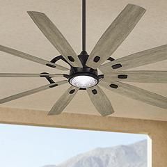 84" Minka Aire Barn H2O Coal Large Outdoor LED Smart Ceiling Fan | www.lampsplus.com added by Where The Heart Is Designs