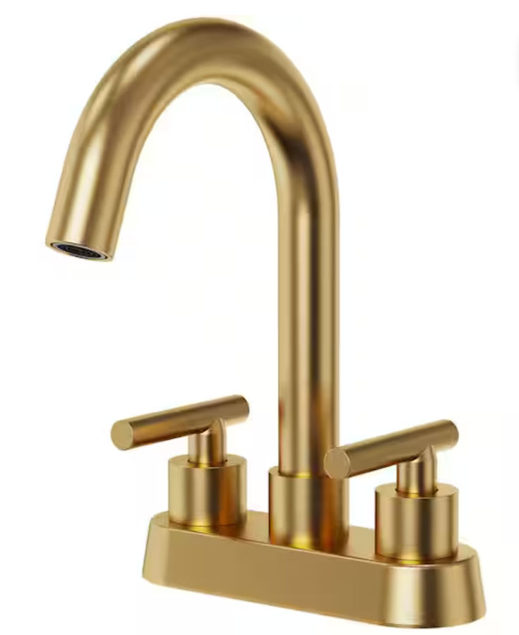 4 in. Centerset Double Handle Bathroom Faucet in Vibrant Brushed Moderne Brushed Gold added by Carley-Beth Castro
