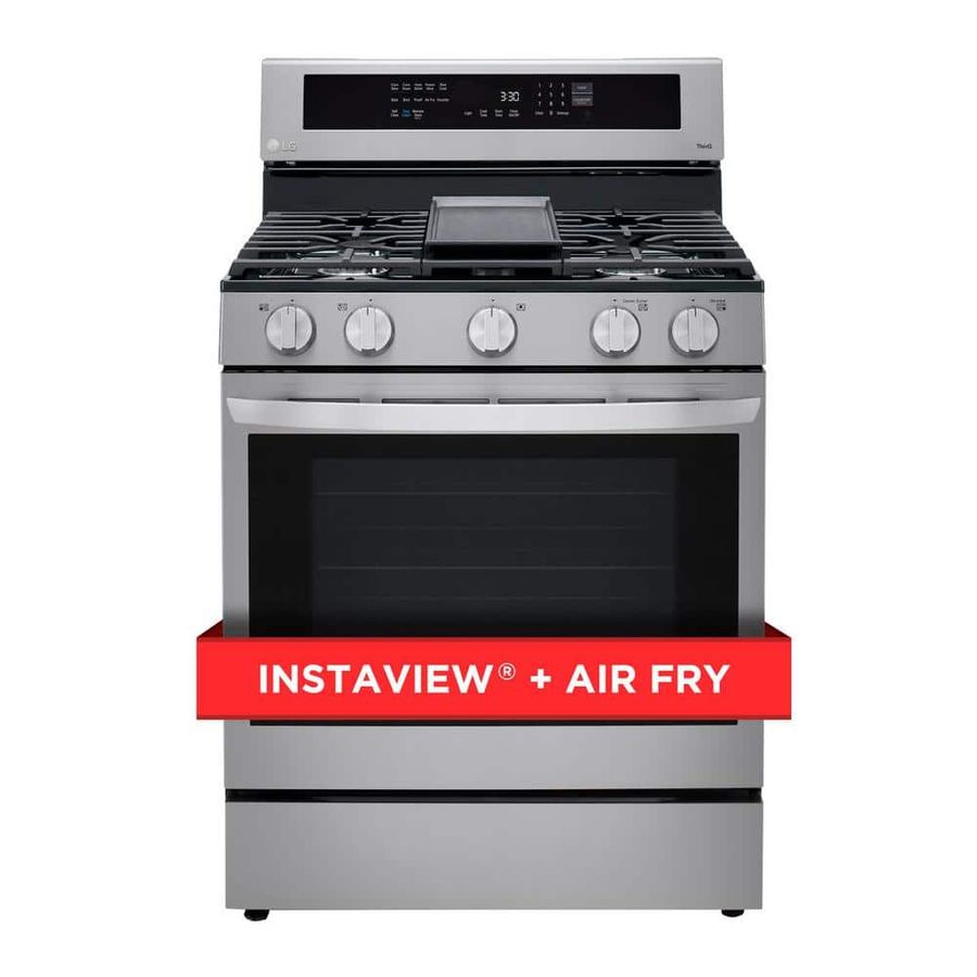 LG 5.8 cu. ft. Smart Wi-Fi Enabled True Convection InstaView Gas Range Oven with Air Fry in Printproof Stainless Steel LRGL5825F - The Home Depot added by Ally Teeples