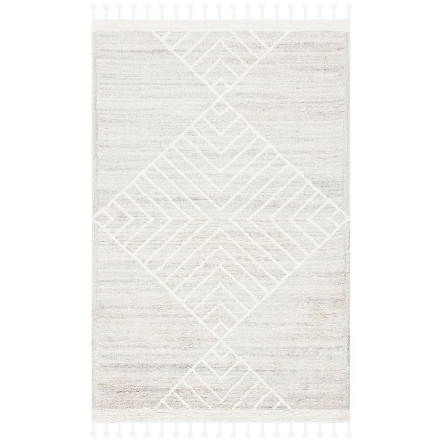 Adelia Geometric Handmade Tufted Wool Area Rug in Beige/Ivory added by Alex Dobbs