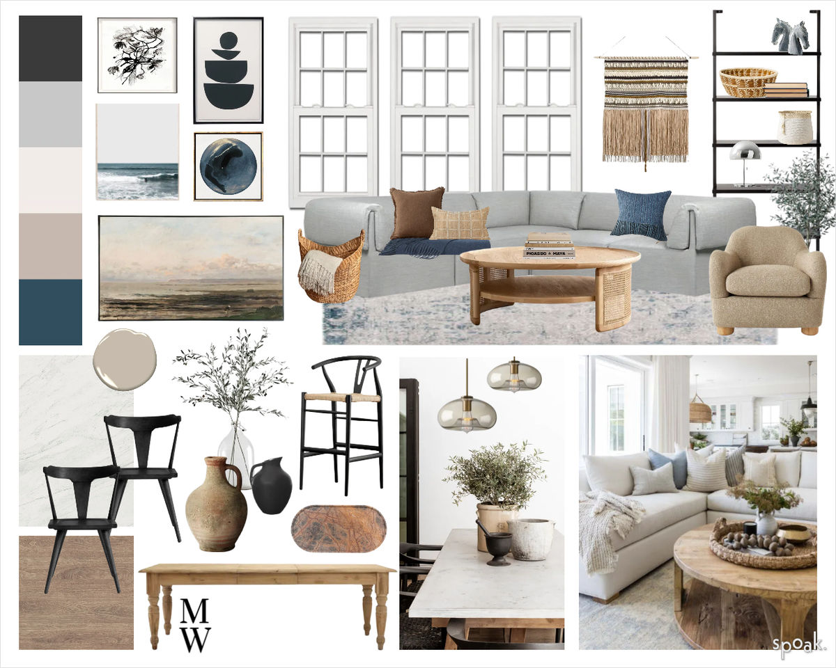 Gray Kitchen + Living Room Inspiration designed by Monica Willis