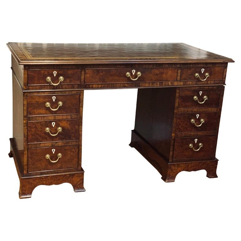 English Walnut Pedestal Desk Circa 1860 added by Danyale McCurdy-McKinnon, PhD