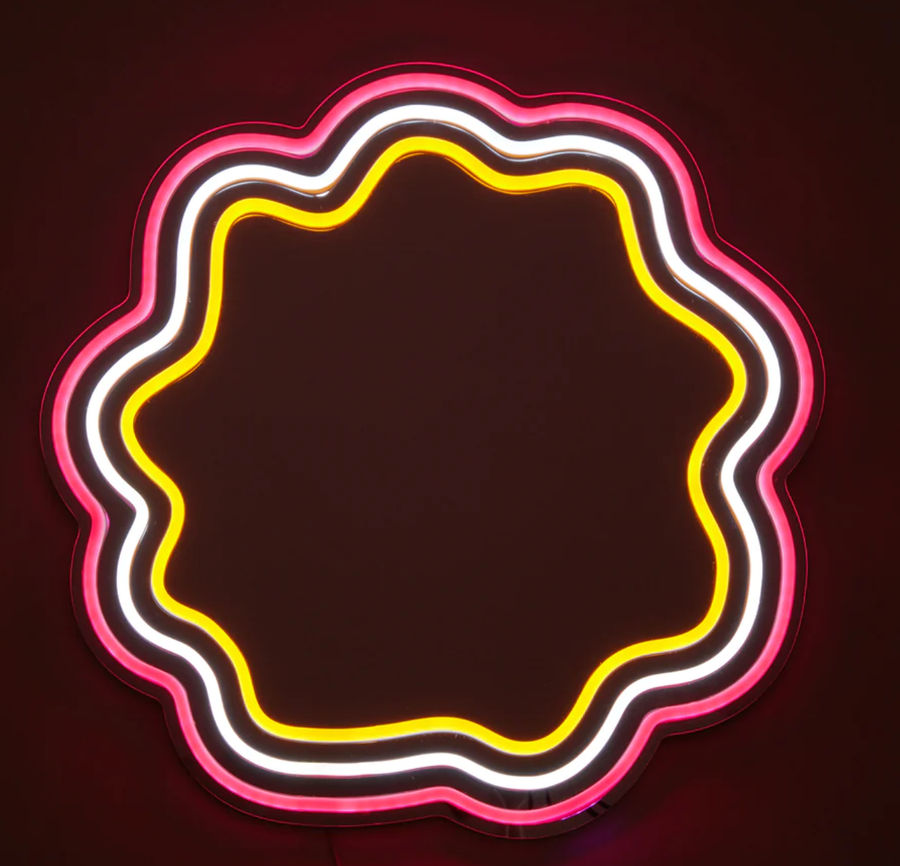 Maeve Wavy Neon Mirror | Dorm Essentials - Hot Pink - Dormify added by Piper Wallace