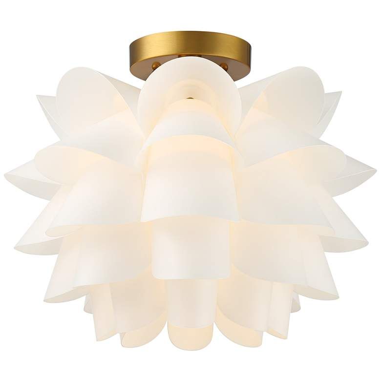 Possini Euro White Flower 15 3/4" Wide Gold Finish Ceiling Light - #97E43 | Lamps Plus added by Cassandra Tasker