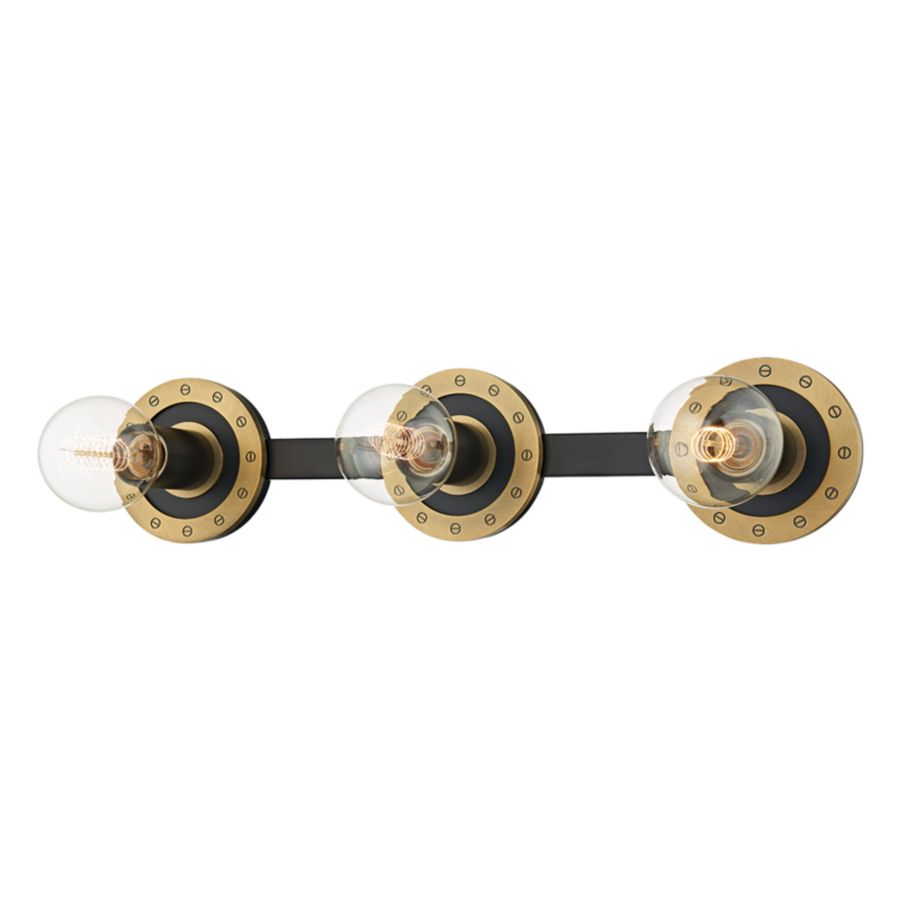 Teo 3 Light Bath and Vanity in Patina Brass/Soft Black added by sarah spagnola