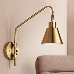 Marybel Antique Brass Adjustable Downlight Swing Arm Plug-In Wall Lamp | www.lampsplus.com added by Briona Petrous