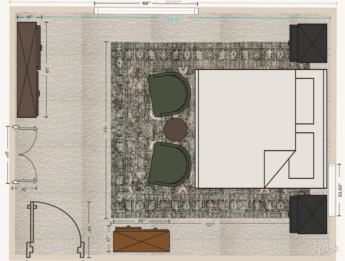 Bedroom Layout designed by Jacklyn Chappell