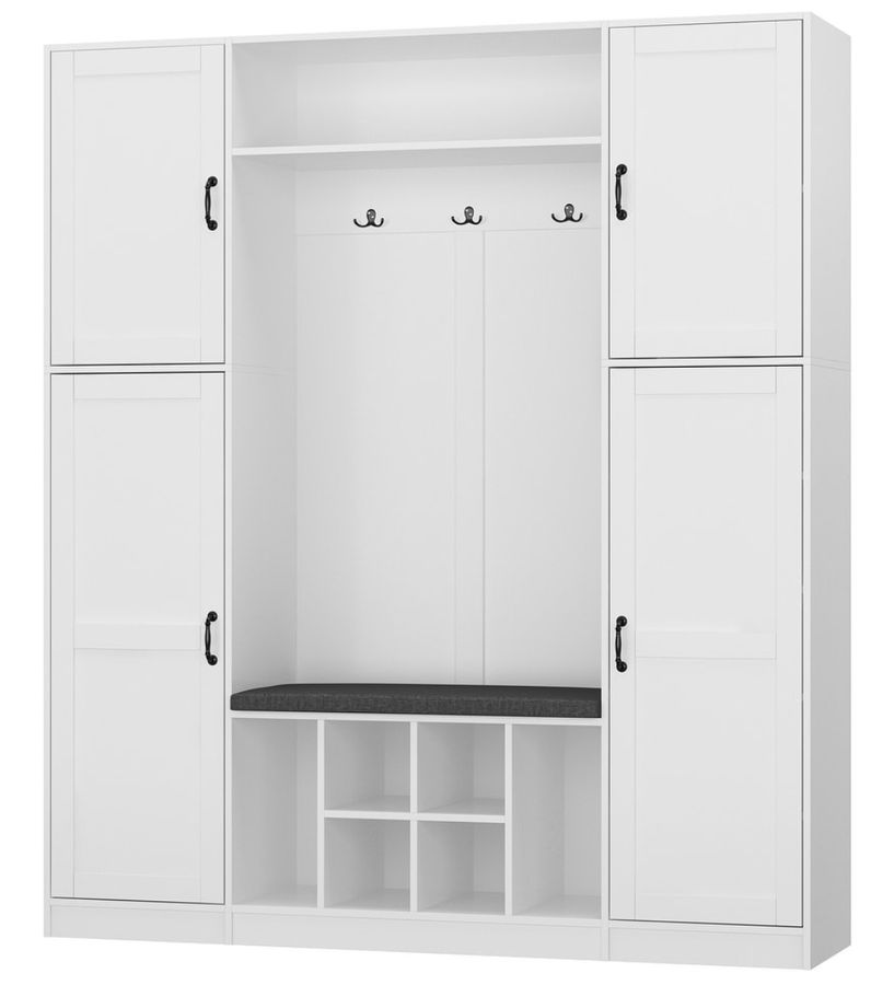 Hall Tree with Bench and Shoe Storage, 4 In 1 Entryway Bench Coat Rack - 65.4"Wx74.8"H added by Christina Whiteside