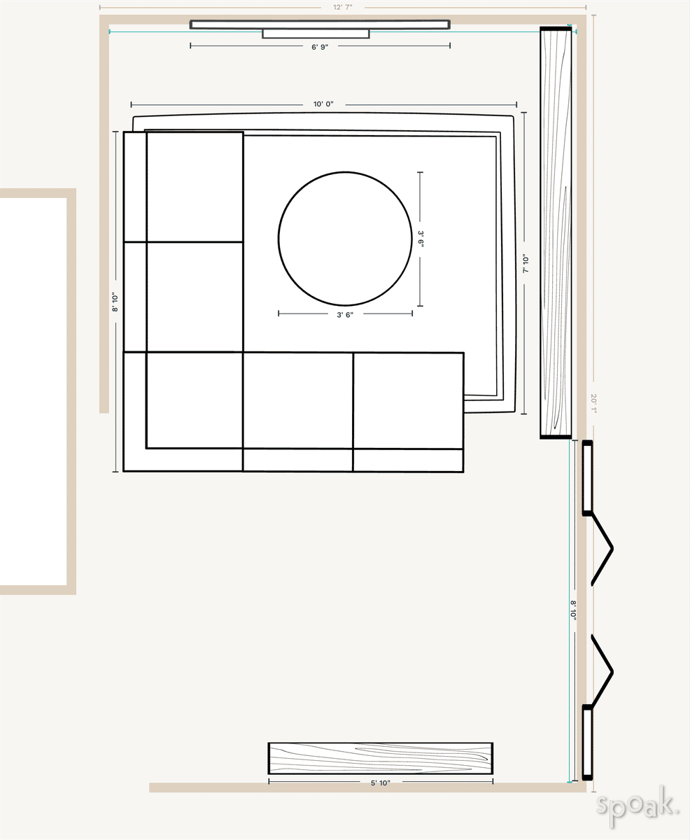 TV Room Plan designed by Danielle Roberts