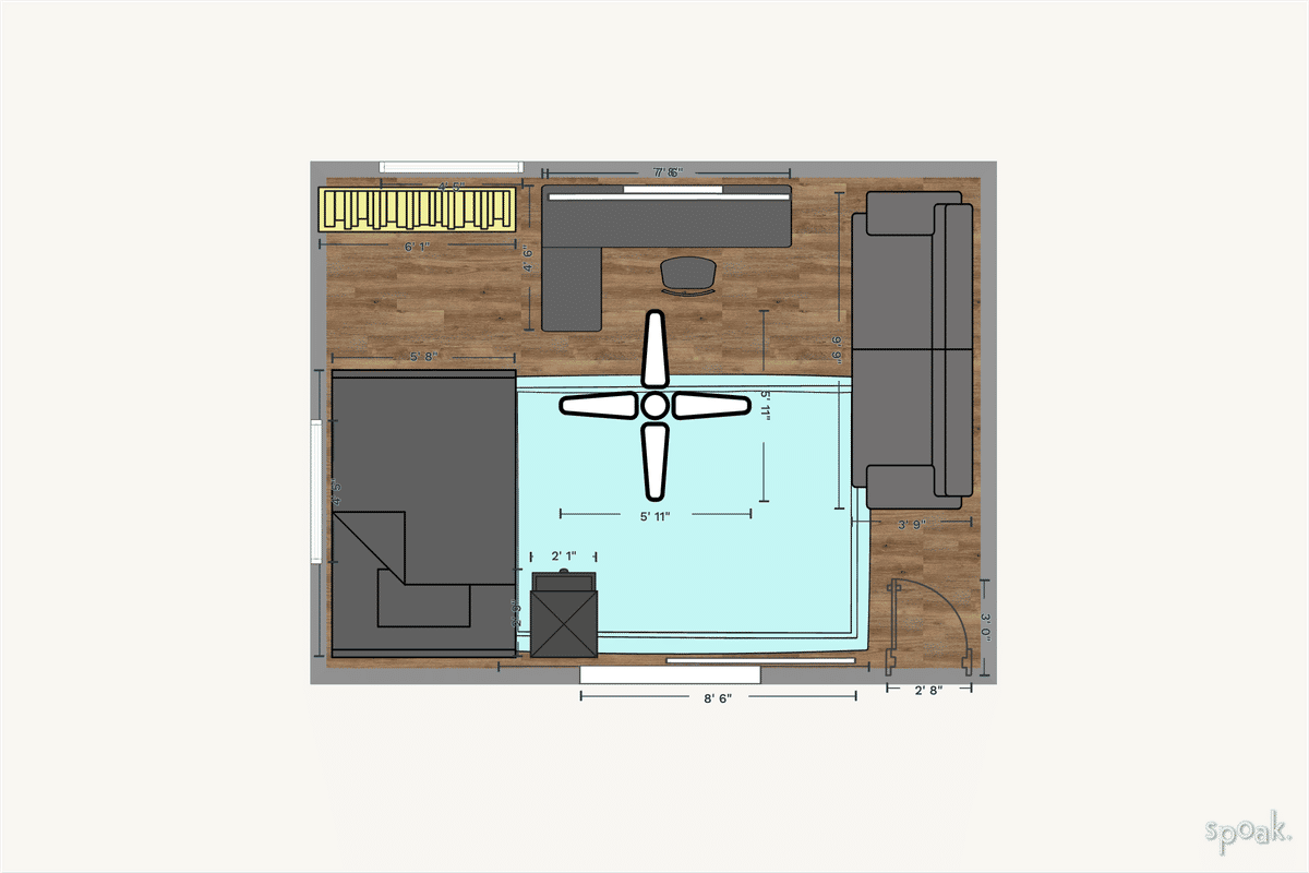 Rectanglar Bedroom Plan designed by Student12 Hauppauge