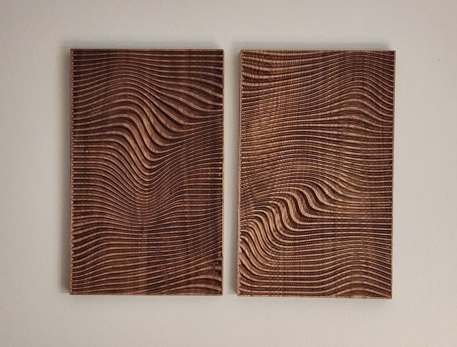 Optical Illusion, High Quality Parametric Wall Decor, Modern Interior Design, Walnut Natural Wood - Etsy added by erika grossman