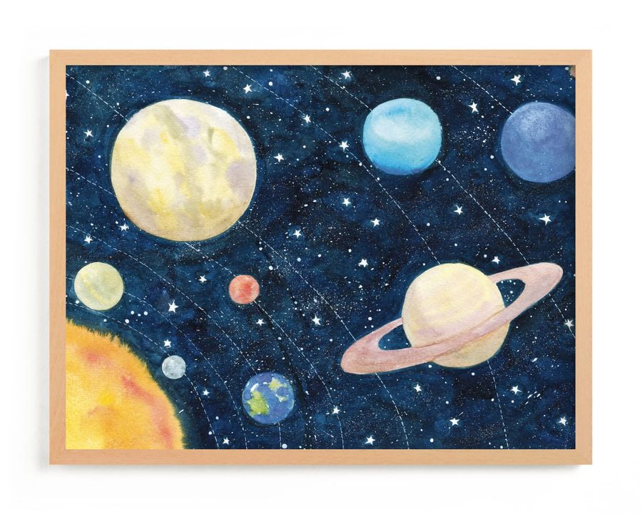 "Solar System" - Kids Open Edition Non-custom Art Print by Alexandra Dzh. added by Jenna Collins