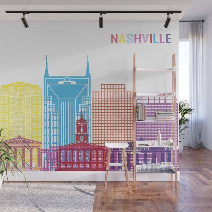 Nashville skyline pop Wall Mural by CrisrommerART added by Lauren Houston