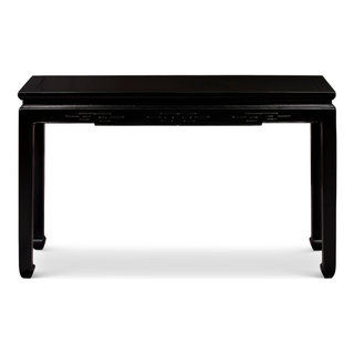 48in Matte Black Elmwood Chinese Key Motif Asian Console Table - Asian - Console Tables - by China Furniture and Arts | Houzz added by Kacey Dillier