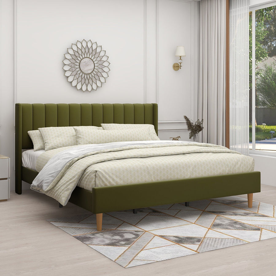 Wade Logan® Eriksay Low Profile Upholstered Platform Bed with Wingback Headboard & Reviews | Wayfair added by sofia D