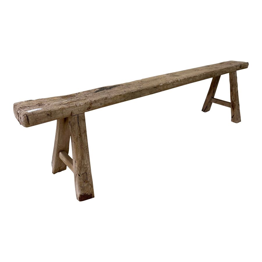 Mid-Century Vintage Weathered Natural Wood Noodle Bench added by Mackenzie Fisher