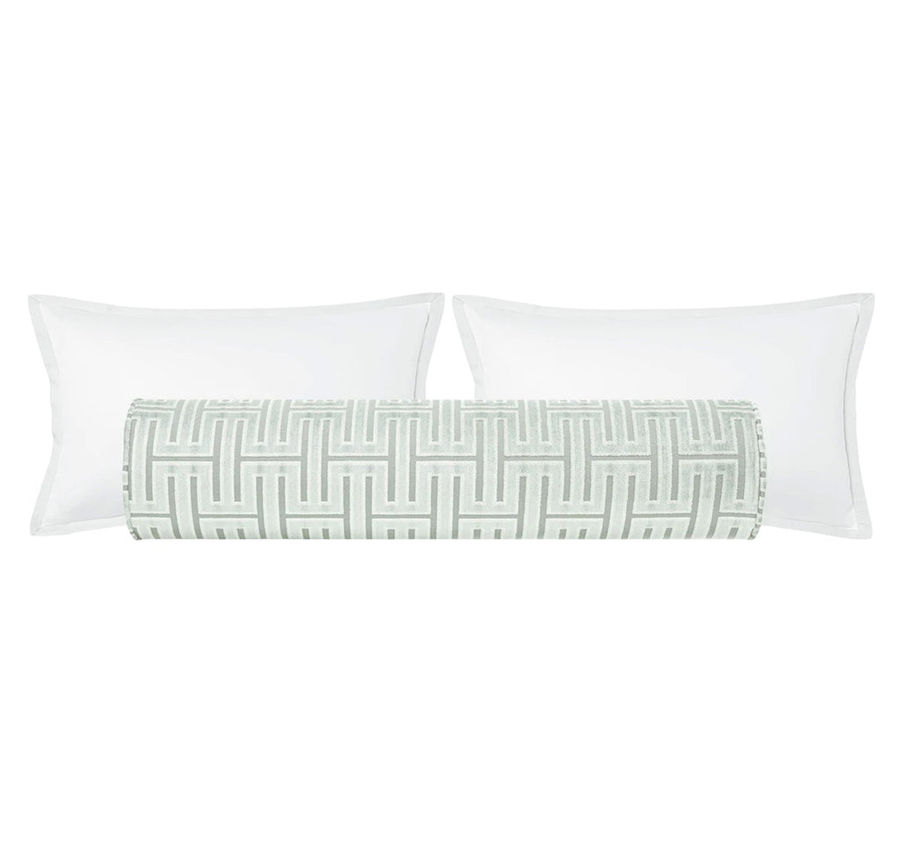 THE BOLSTER :: GRECIAN CUT VELVET // SPA BLUE added by Madeline Spillars