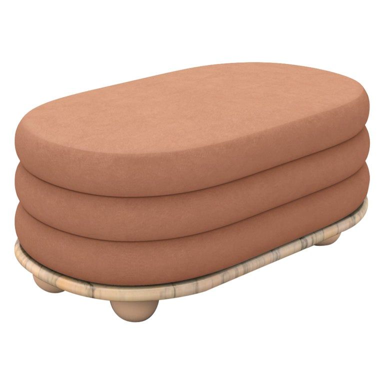 Pink Marble and Peach Mohair Medium Ottoman added by Spoak Member