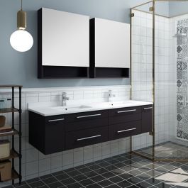 Fresca Lucera (double) 60-Inch Espresso Modern Wall-Mount Bathroom Vanity Set [Undermount] added by Tim Robbio