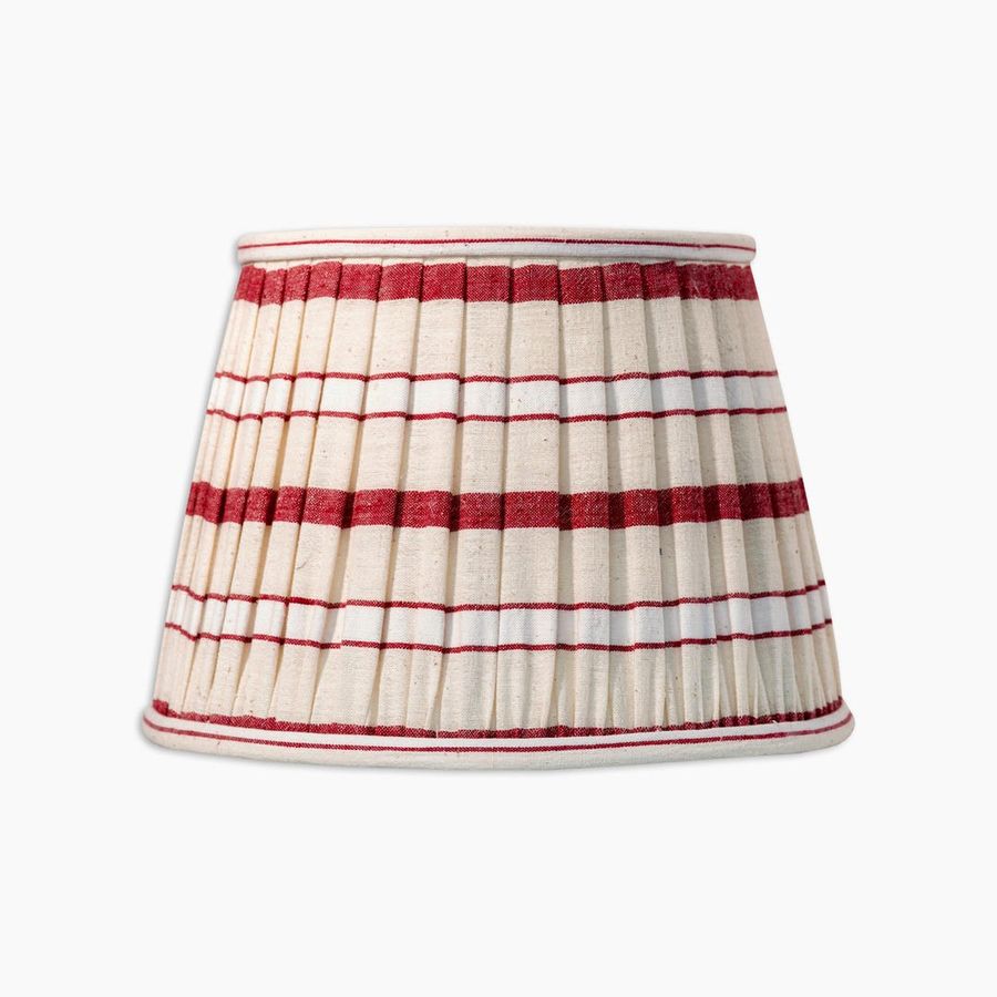 Red and White Striped French Linen Pleated Lampshade Rustic Style Lampshade Candy Stripe Fabric Lampshade - Etsy added by Karina Bumatay