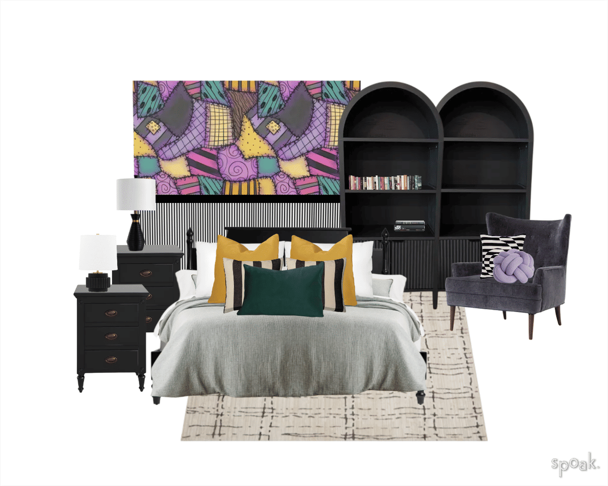 Black Kitchen + Living Room Inspiration designed by Aubrey Howa