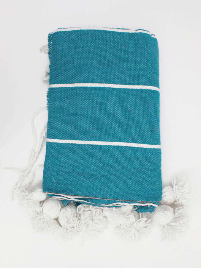 Tassel Pom Pom Blanket, Aqua added by Spoak Member