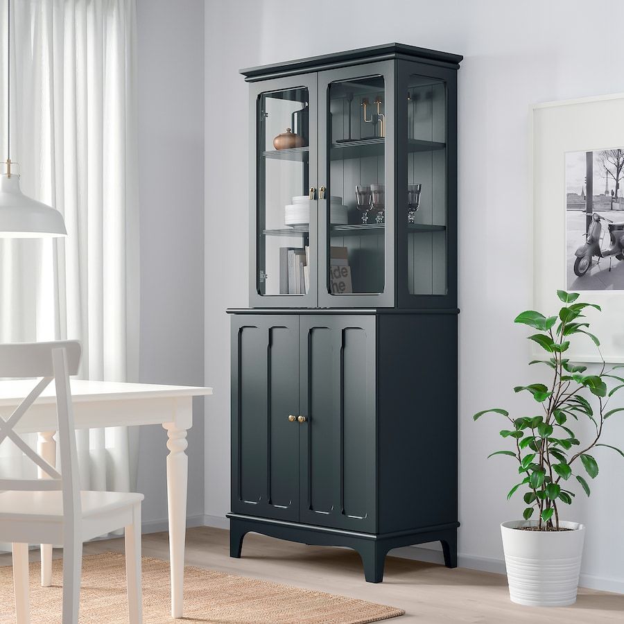 LOMMARP Cabinet with glass doors, black, 337/8x783/8" - IKEA added by Spoak Member