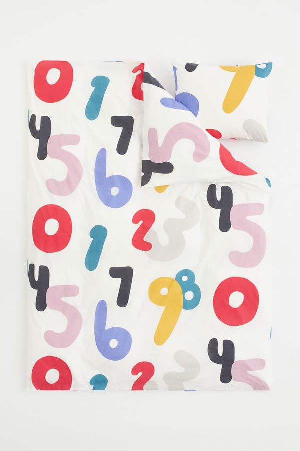 Patterned Twin Duvet Cover Set - White/numerals - Home All | H&M US added by Olga Dragieva