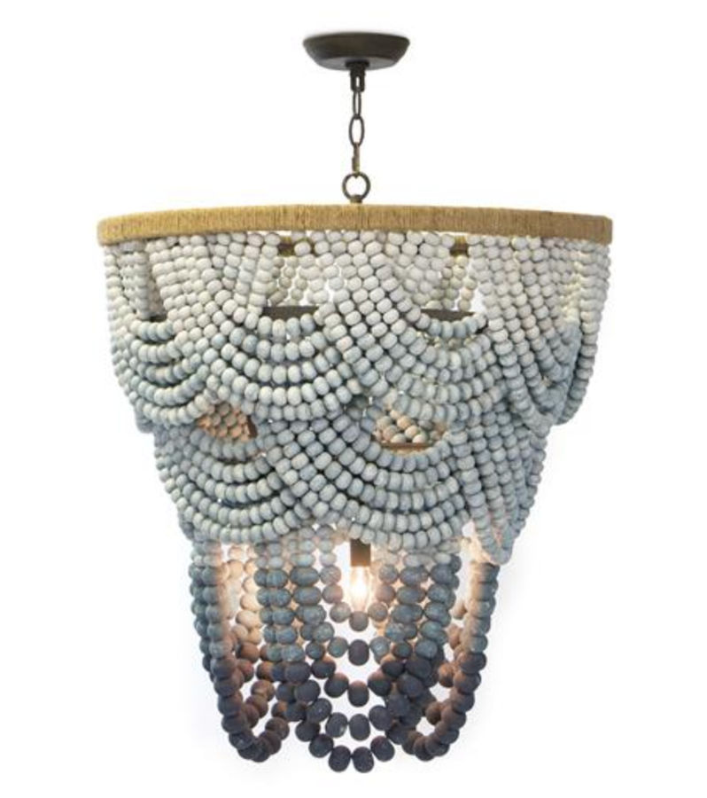 Regina Andrew Coastal Living Ombre Blue Birch Wood Bead Chandelier added by Mary Kate Blum