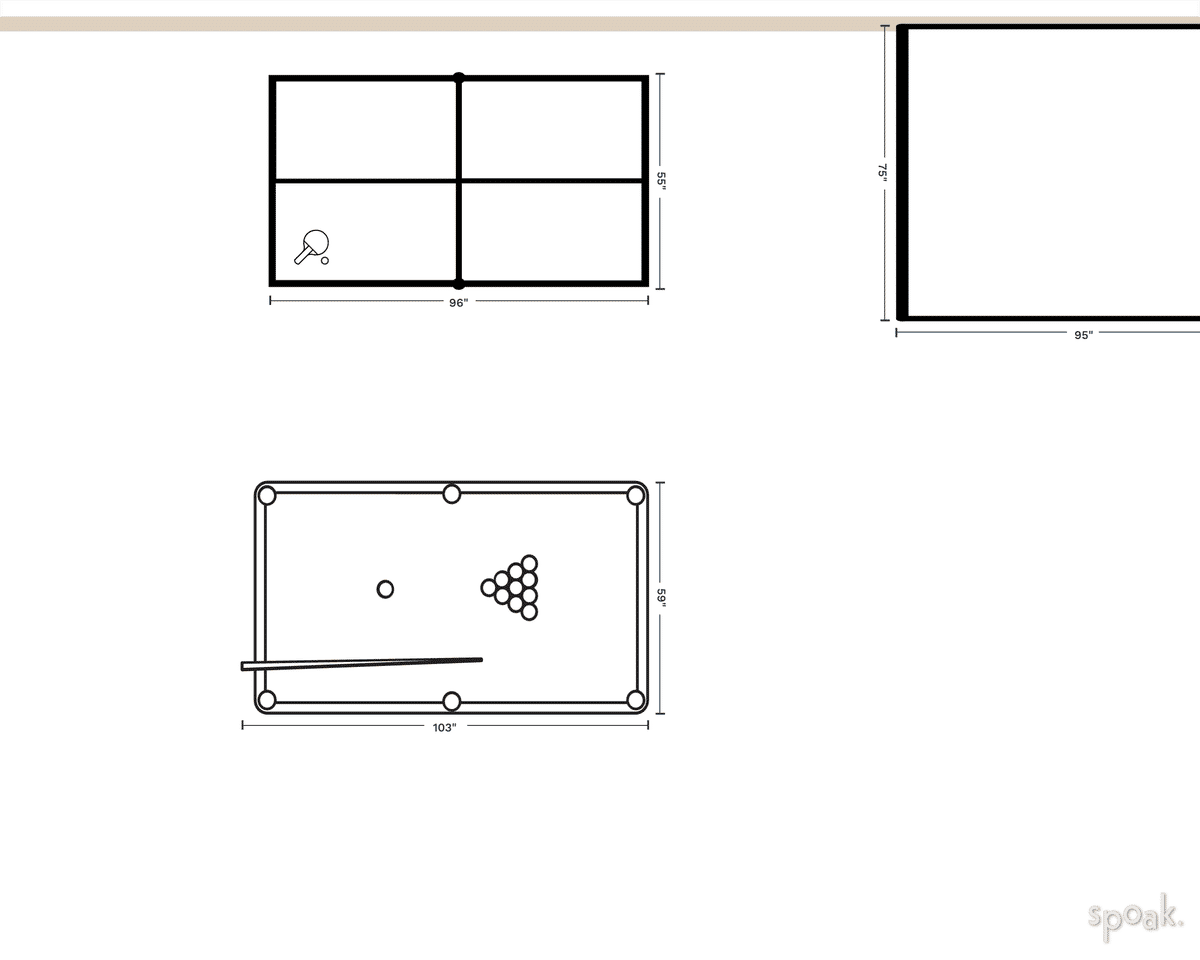 Large Game Room Floor Plan designed by Emily Beckstrand