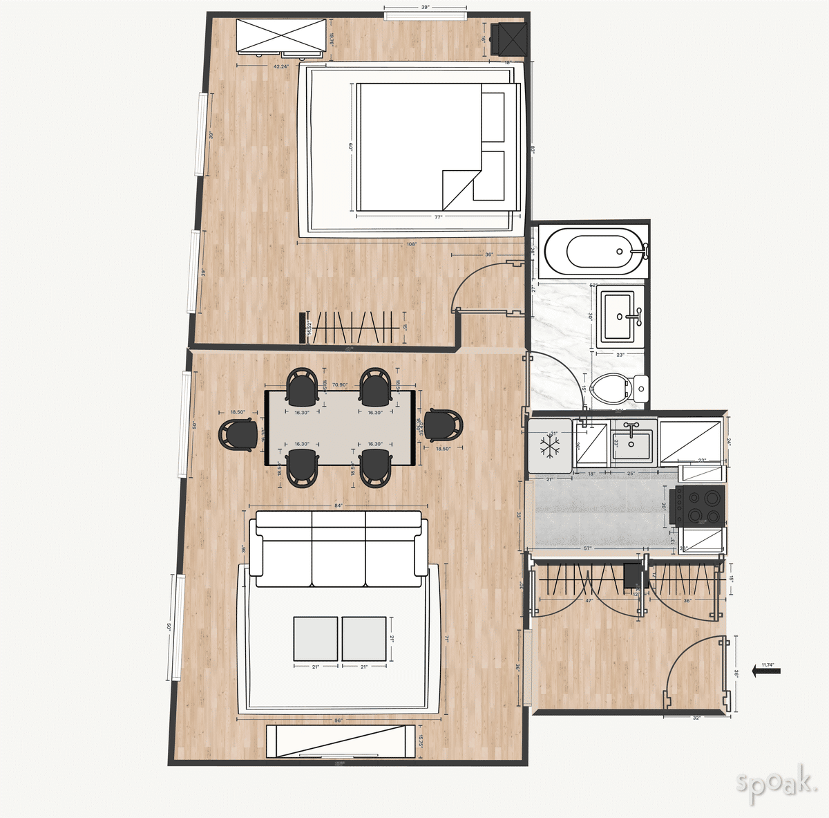 Multi Story Apartment Layout designed by Lauren Walker