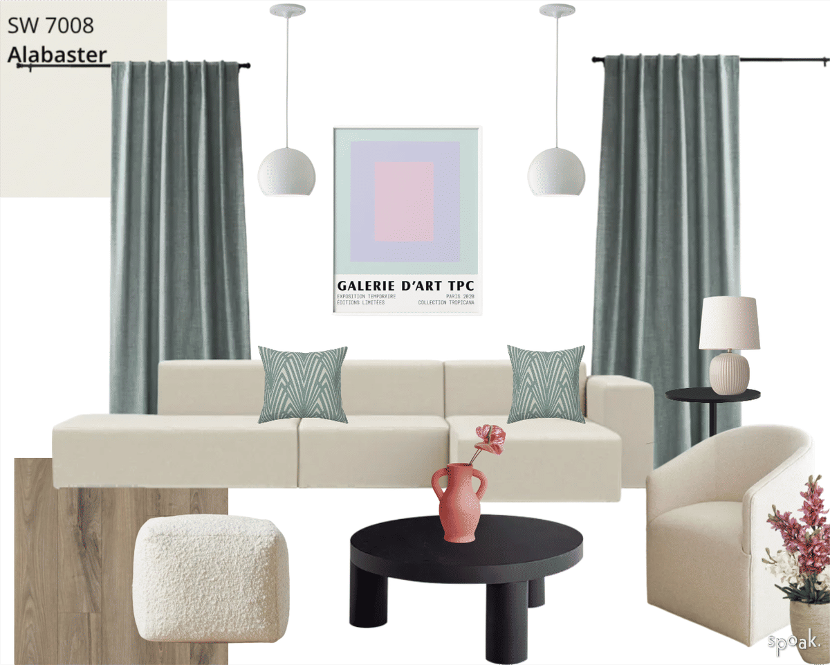 Gray Kitchen + Living Room Inspo designed by Samantha Rice